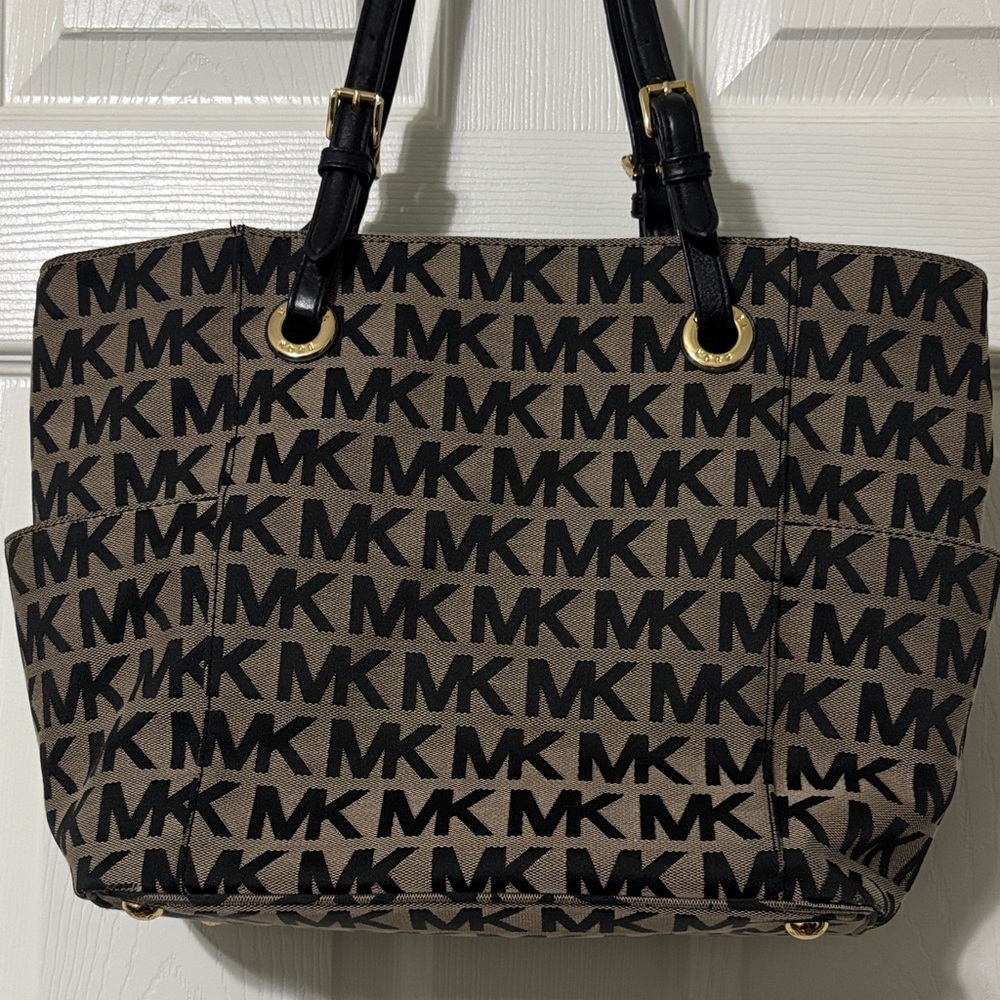 Michael Kors Signature Black and Tan Tote